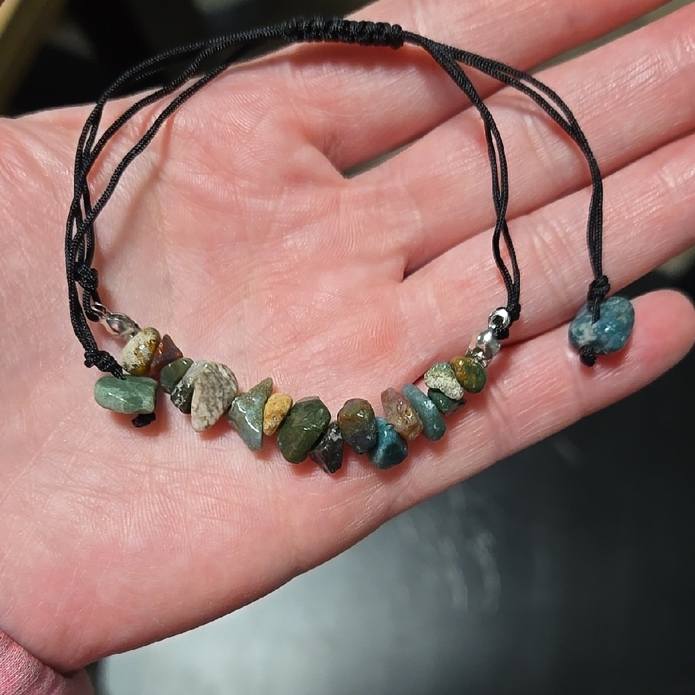 Natural Indian Agate Handmade Adjustable Bracelet